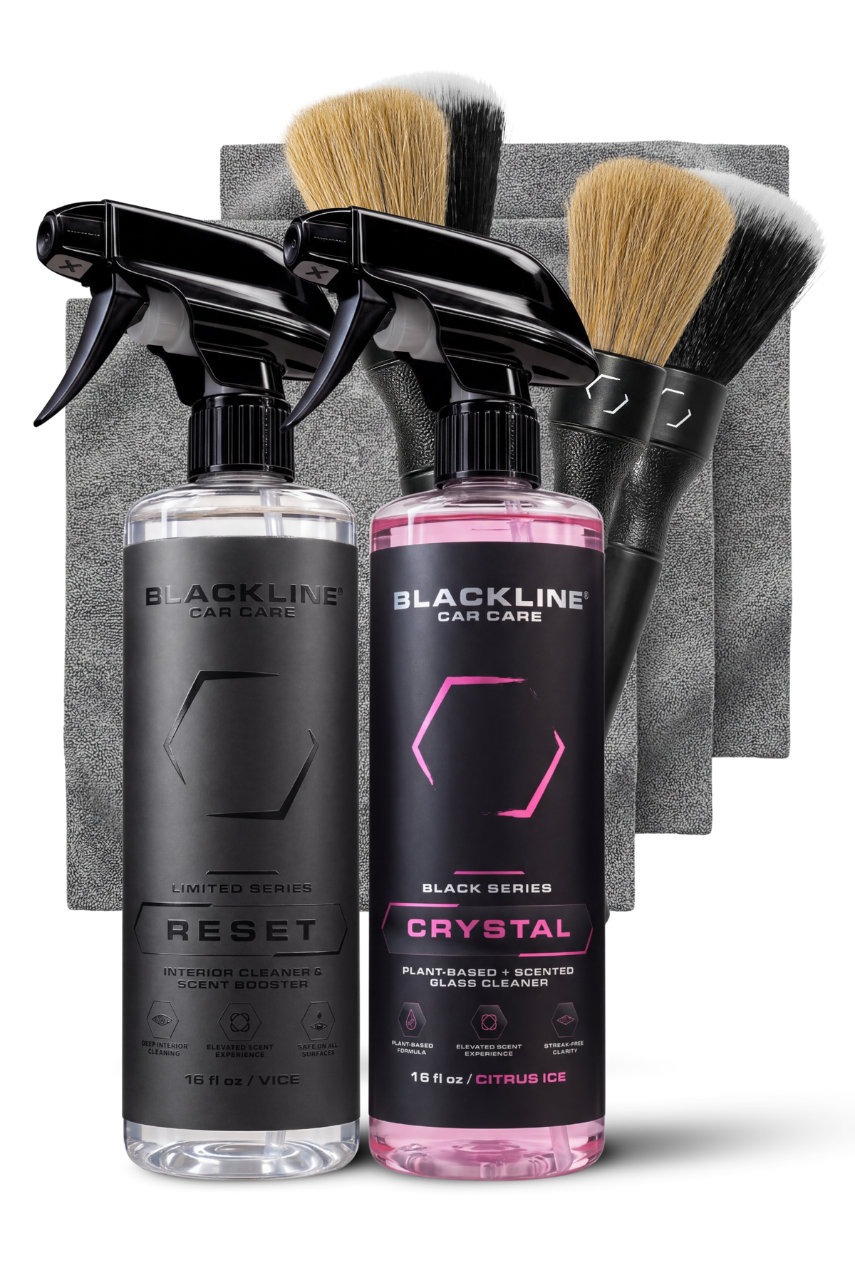 Blackline Reset Interior Cleaner Dark Cherry Full Experience kit with trigger bottle and 64oz refill