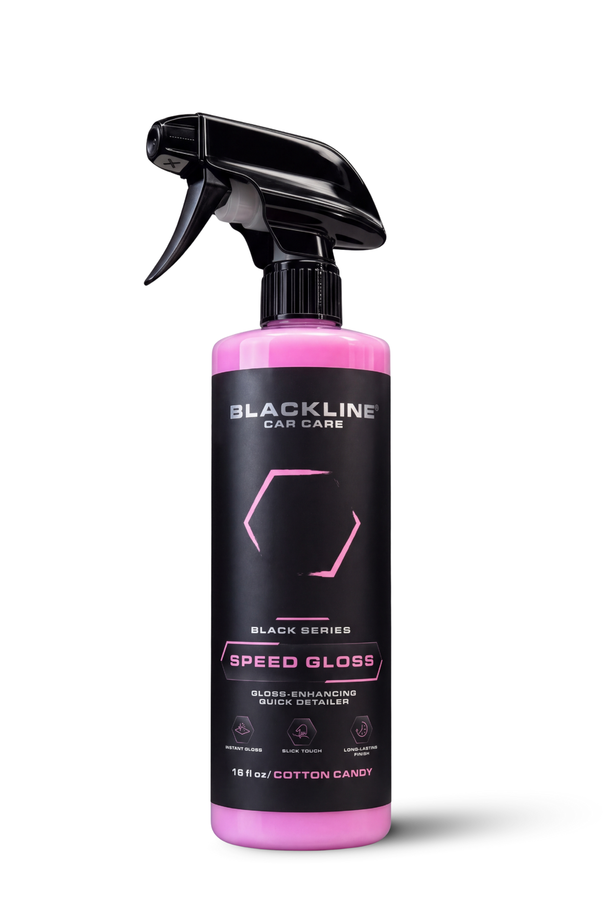 Blackline Speed Gloss quick detailer single bottle in Black Series packaging.