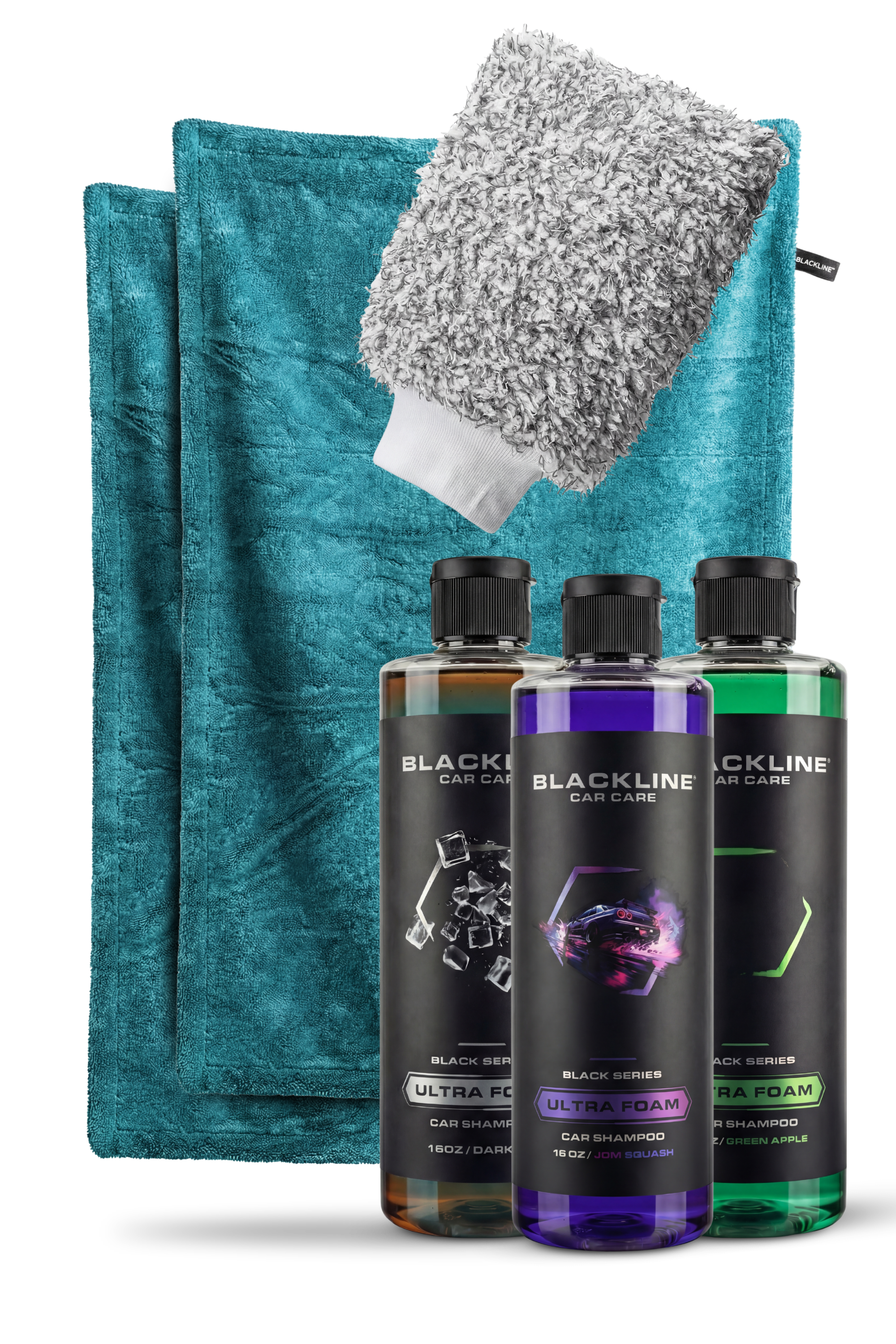 Blackline Drying Towel in Aqua with Bold scent, microfiber car drying cloth.