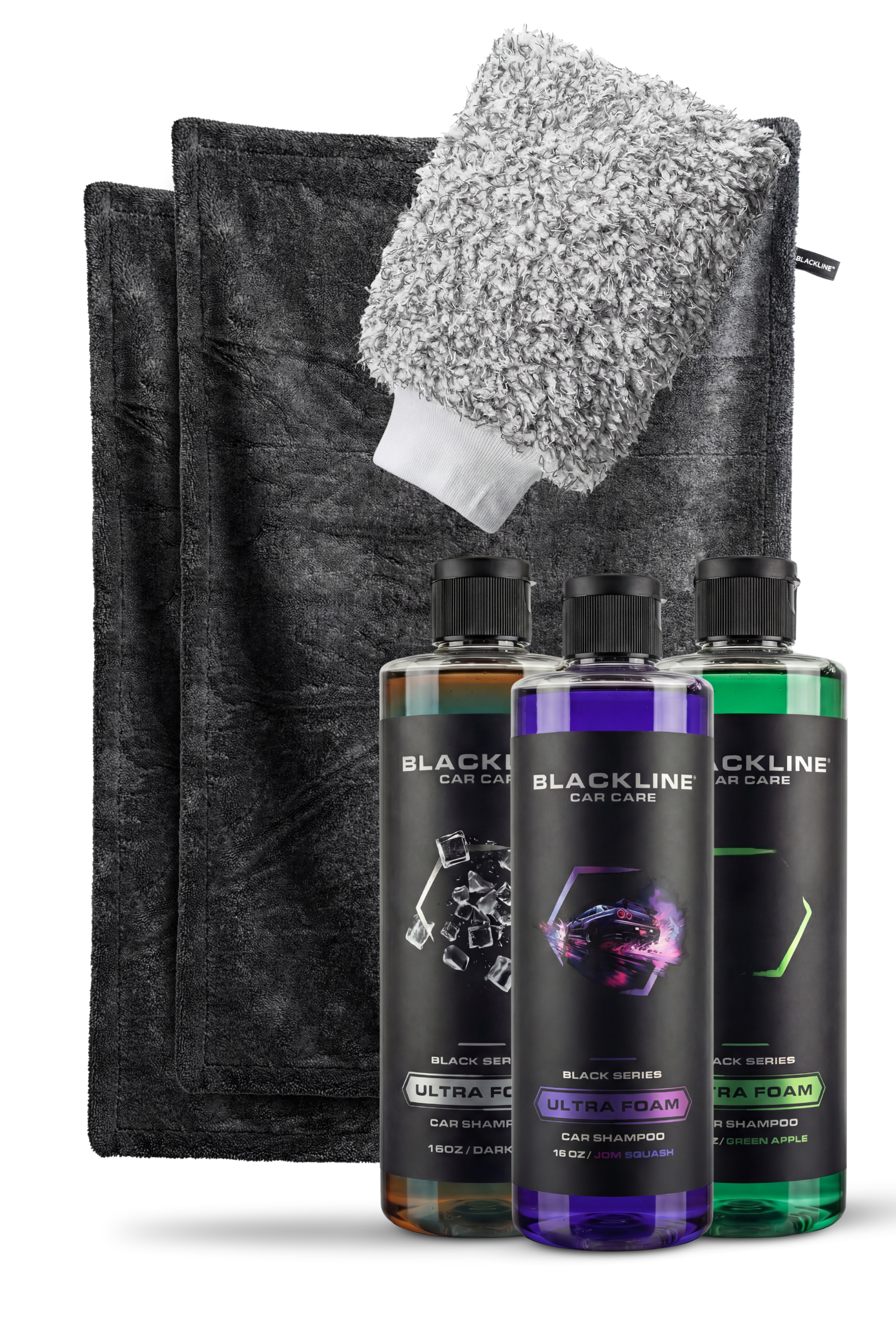 Blackline Drying Towel in Carbon black with Bold scent, microfiber car drying cloth.