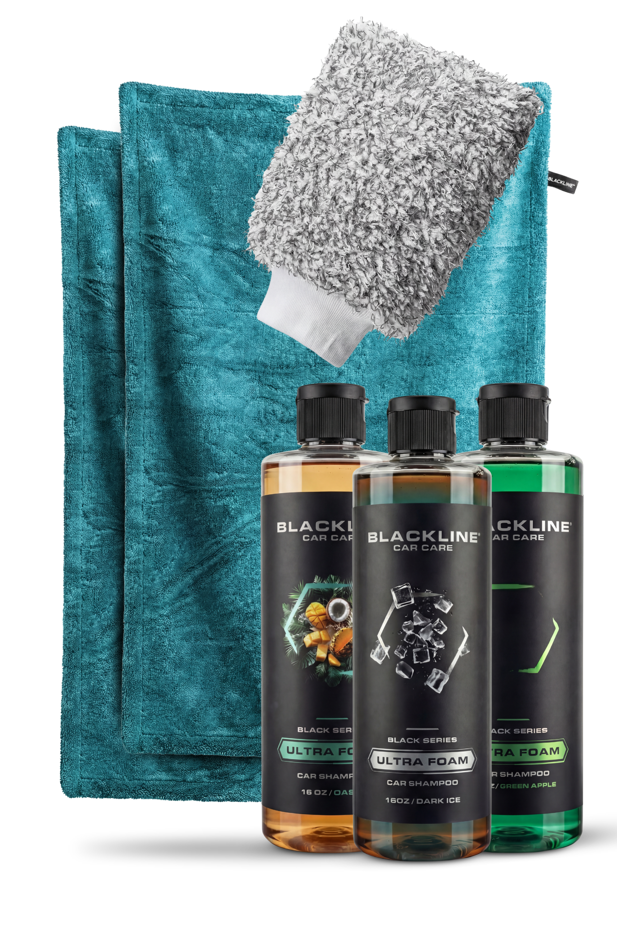 Blackline Drying Towel in Aqua with Fresh scent, microfiber car drying cloth.