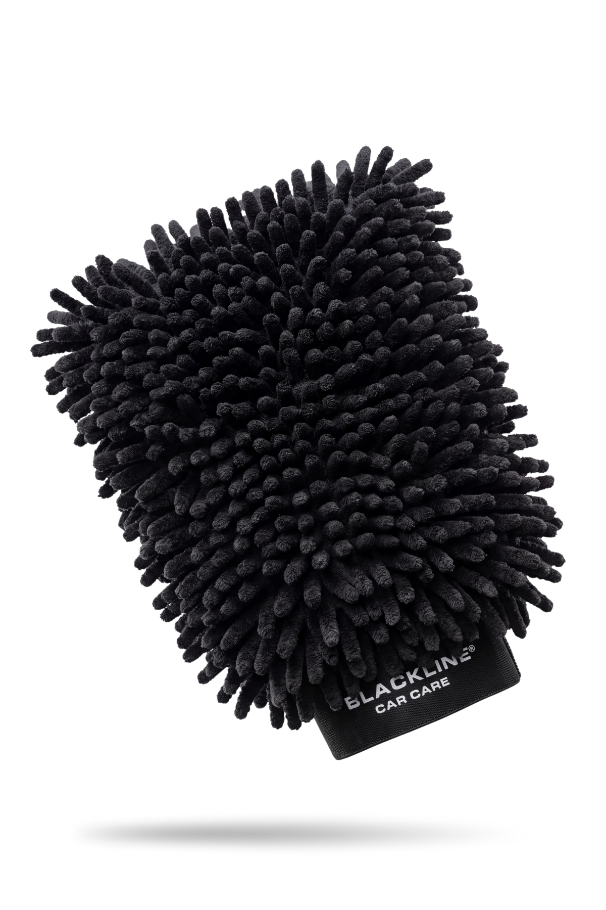 Blackline Chenille Wash Mitt product render showing updated packaging label design.
