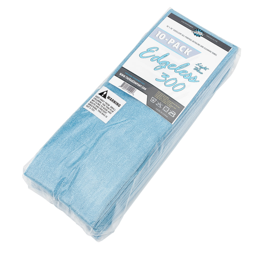 Edgeless 300 Microfiber - 16in x 16in - Light Blue (10 Pack)