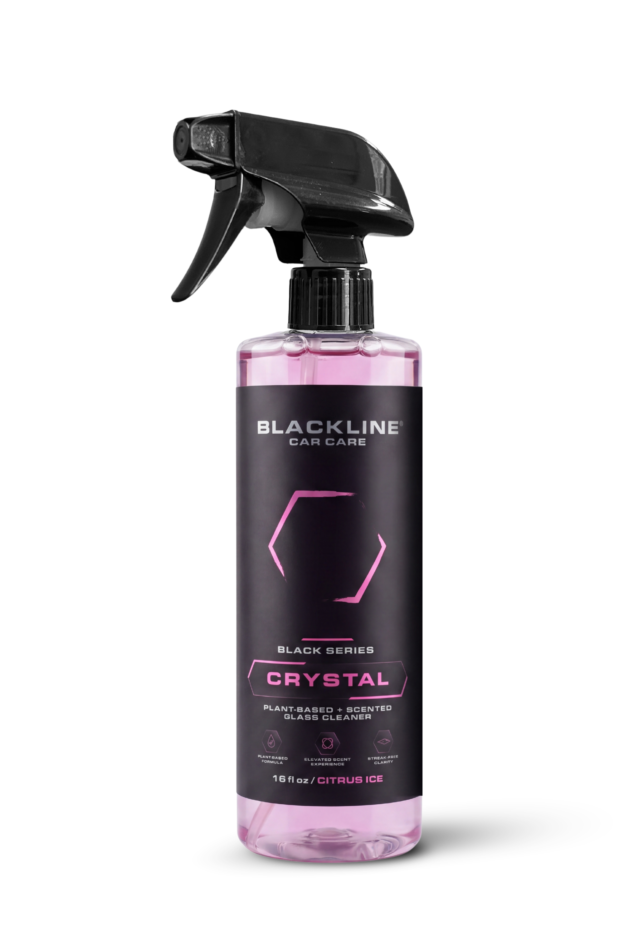 Blackline Crystal Glass Cleaner 16oz automotive spray bottle for streak-free glass