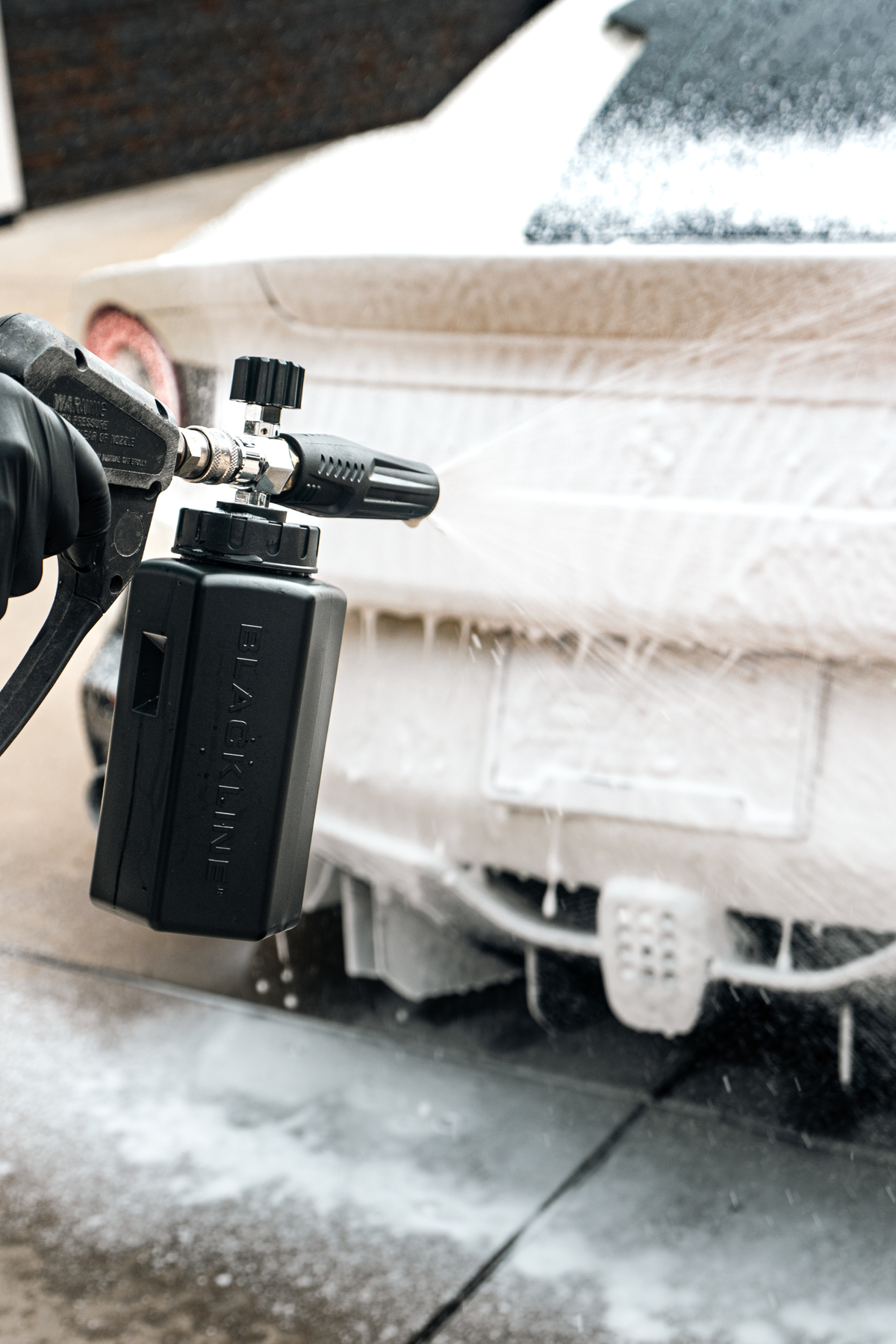 Blackline Foam Cannon Pro overhead angle showing matte black finish