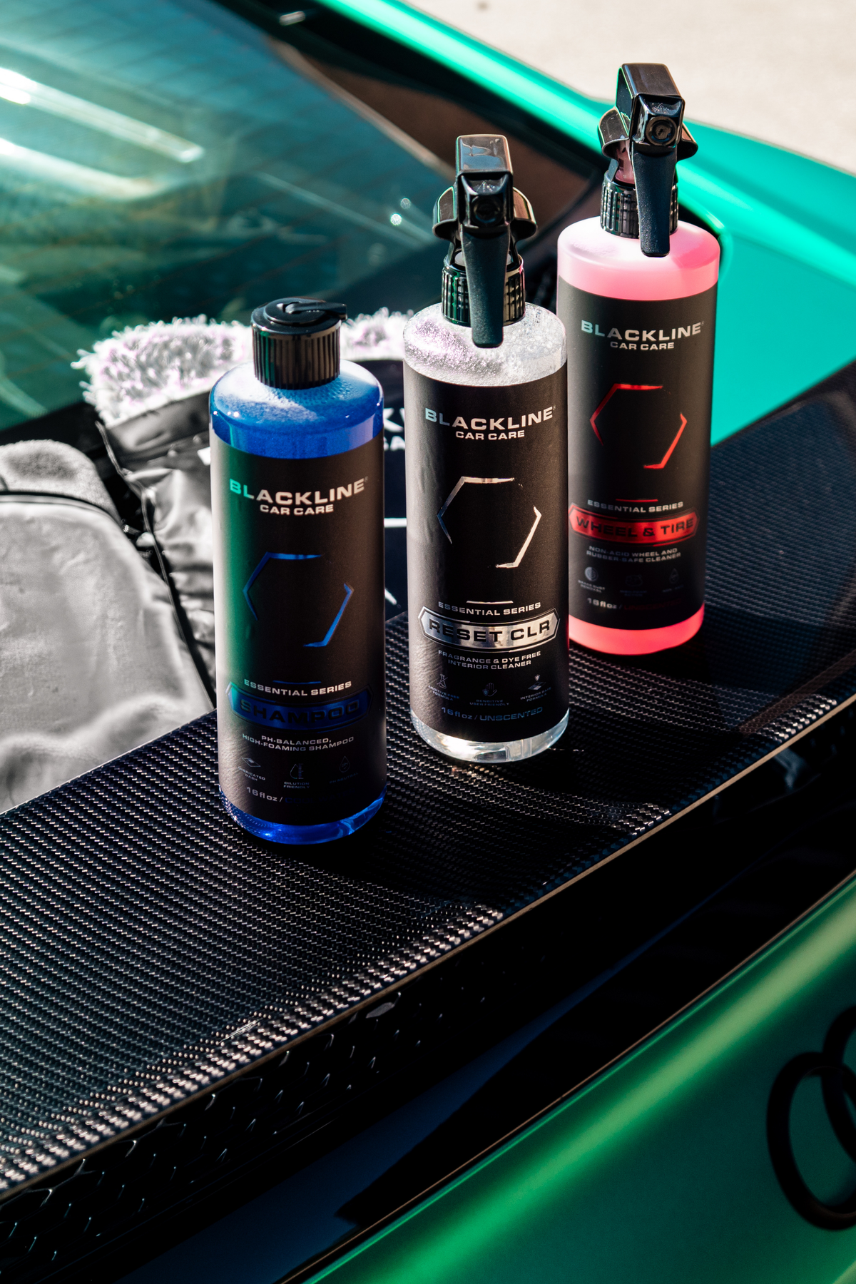 Blackline Essential Detailing Kit complete contents laid out showing full kit