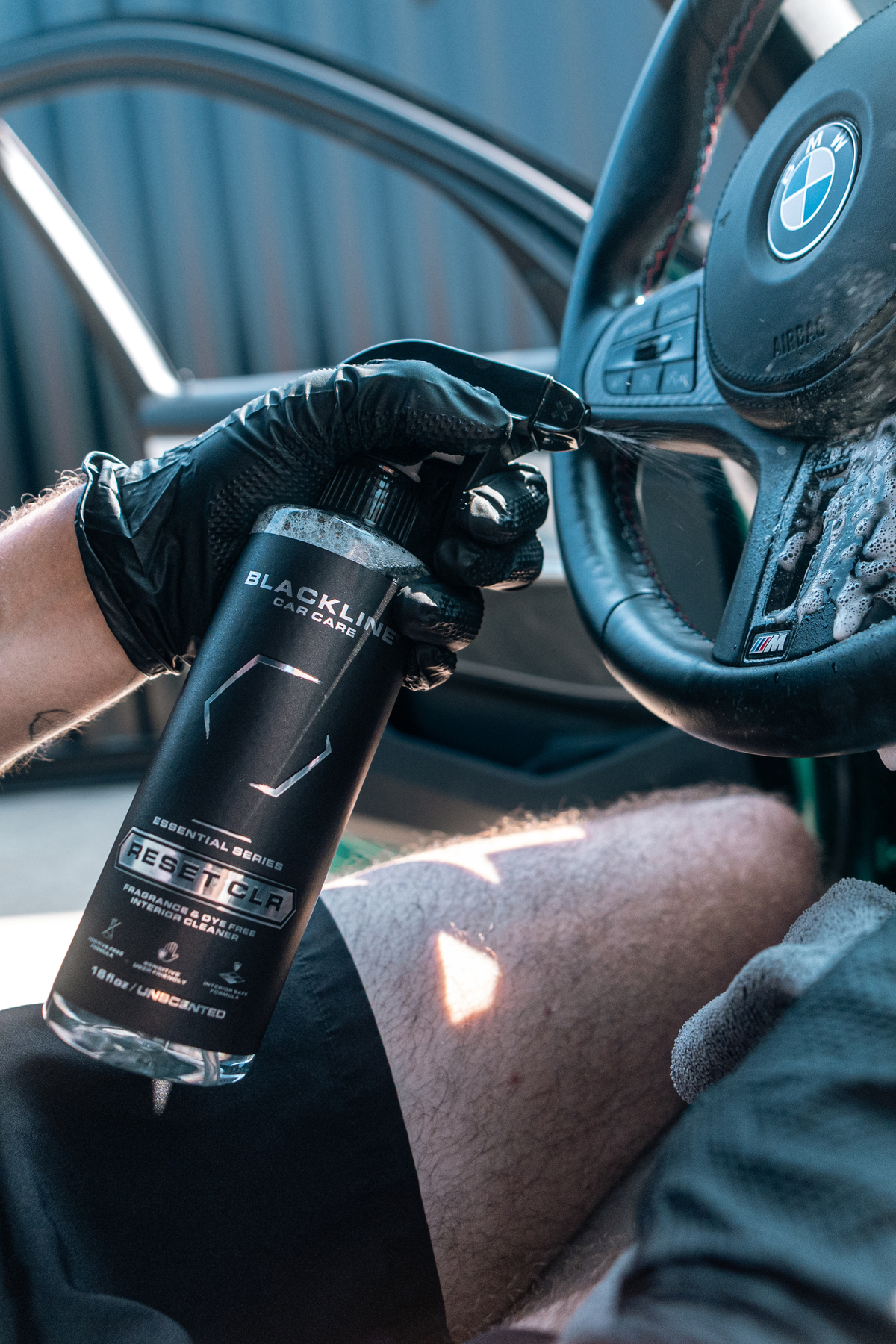 Blackline Velocity Interior Kit full product lineup from above on dark surface