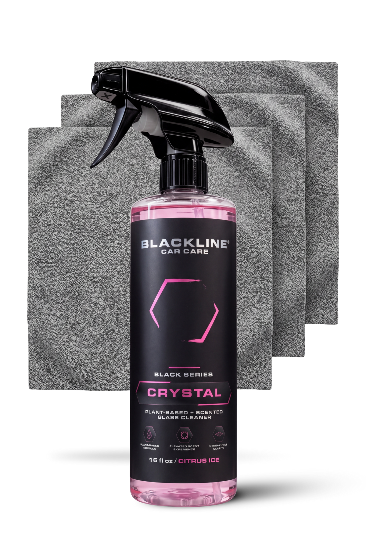 Blackline Crystal Glass Cleaner Black Series complete system bundle.