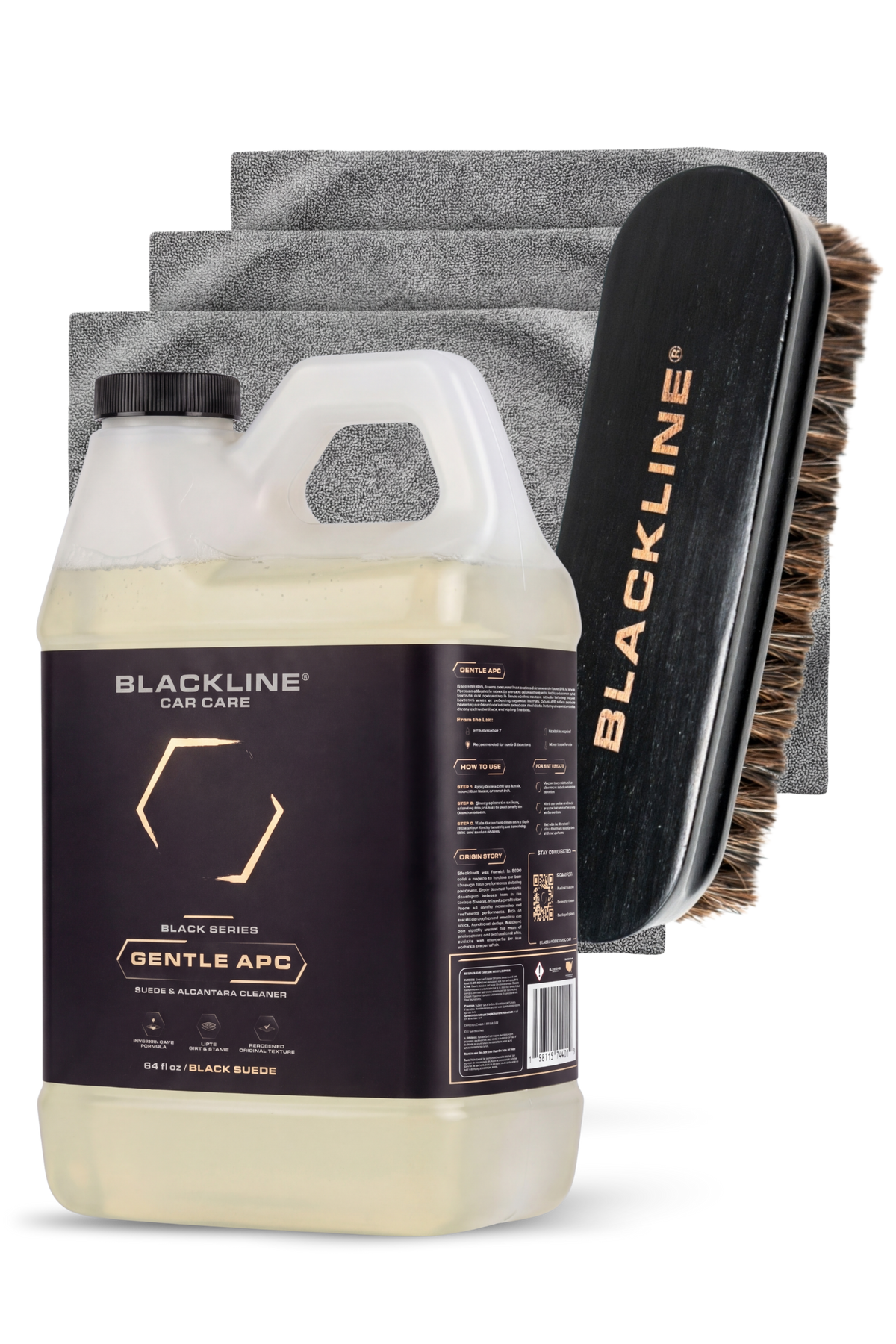 Blackline Gentle APC 64oz Black Series complete system with microfiber and sprayer.