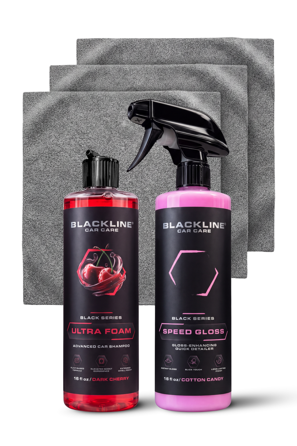 Blackline Speed Gloss quick detailer Black Series complete system bundle.