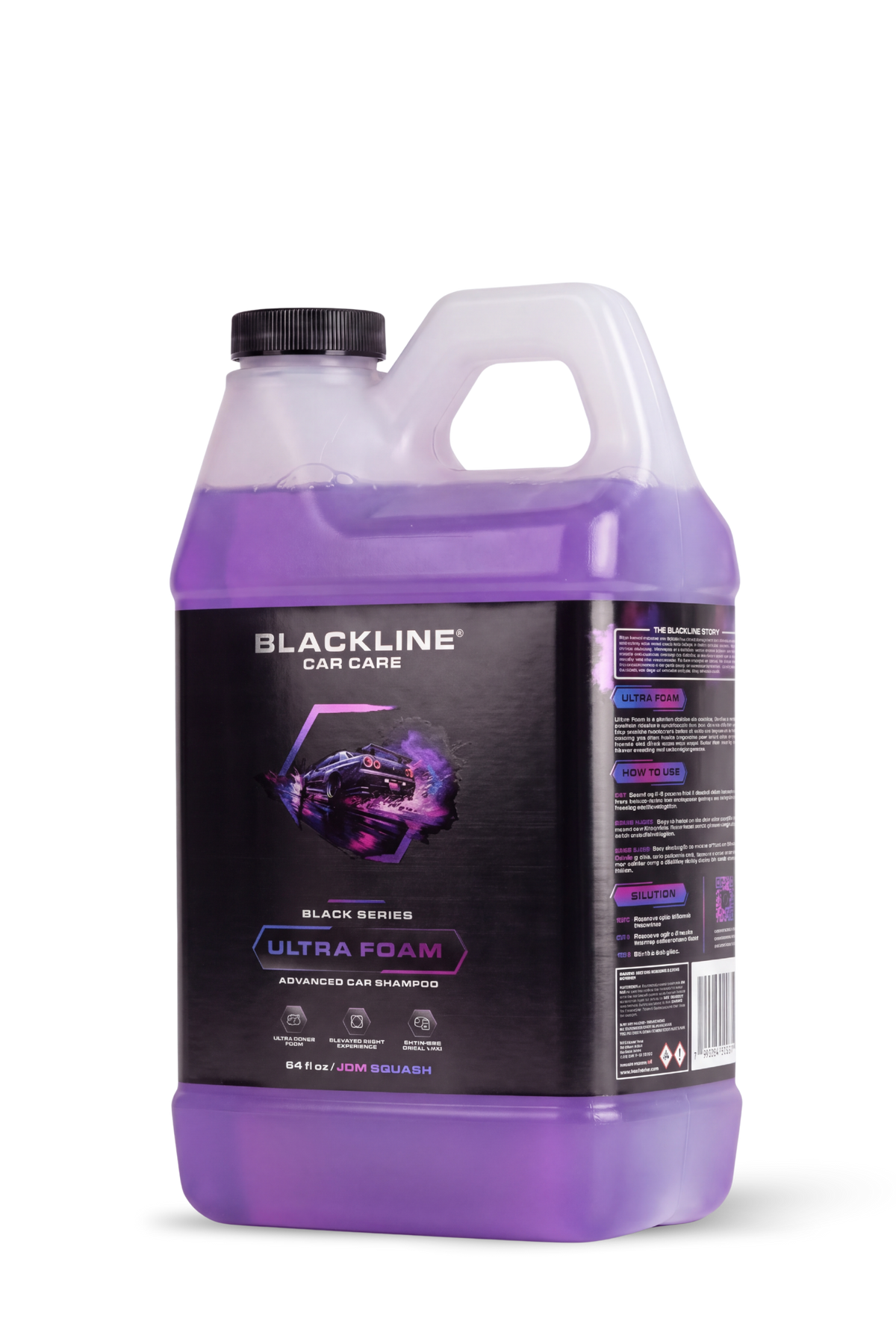 Blackline Ultra Foam JDM Squash scent 64oz large black bottle, Black Series