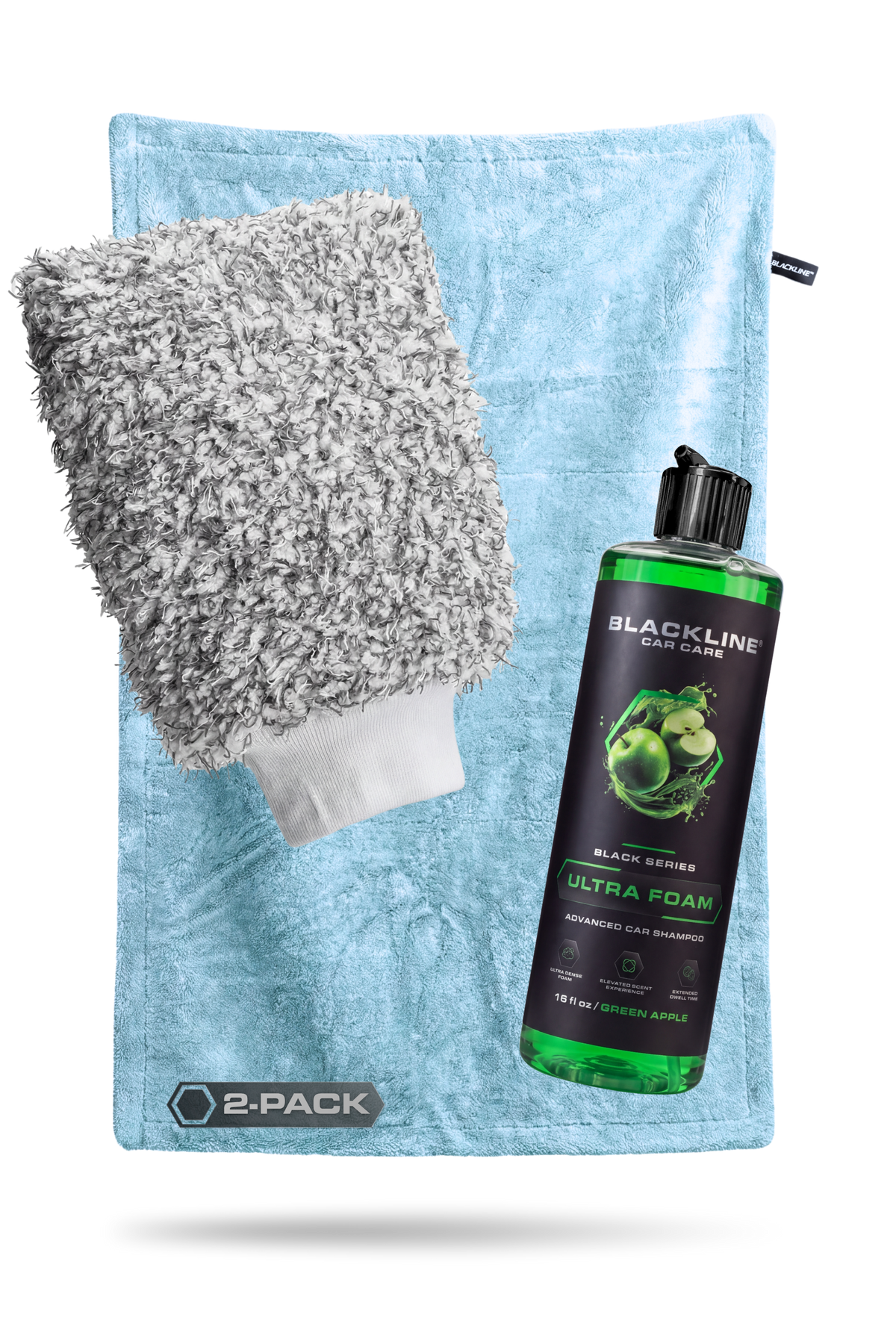 Blackline Twisted-Loop Drying Towel 2-Pack Glacier with Ultra Foam Green Apple 16oz