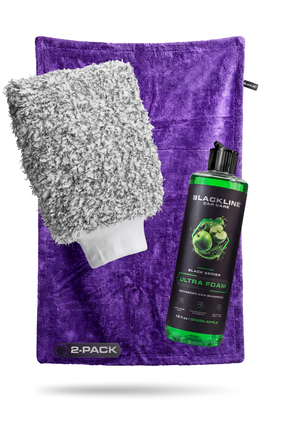 Blackline Twisted-Loop Drying Towel 2-Pack Midnight with Ultra Foam Green Apple 16oz