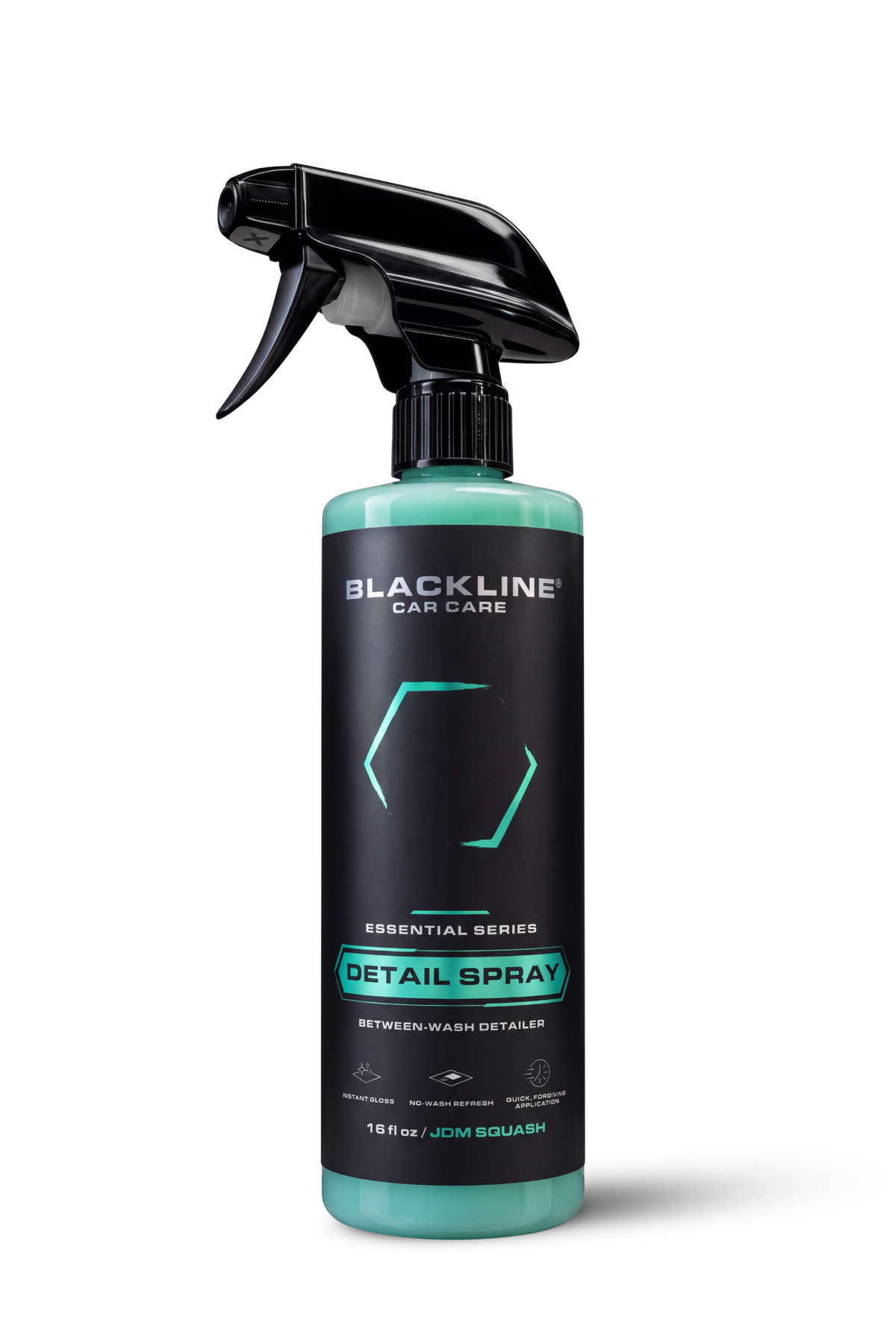 Blackline Detail Spray 16oz being used on car paint, Essential Series