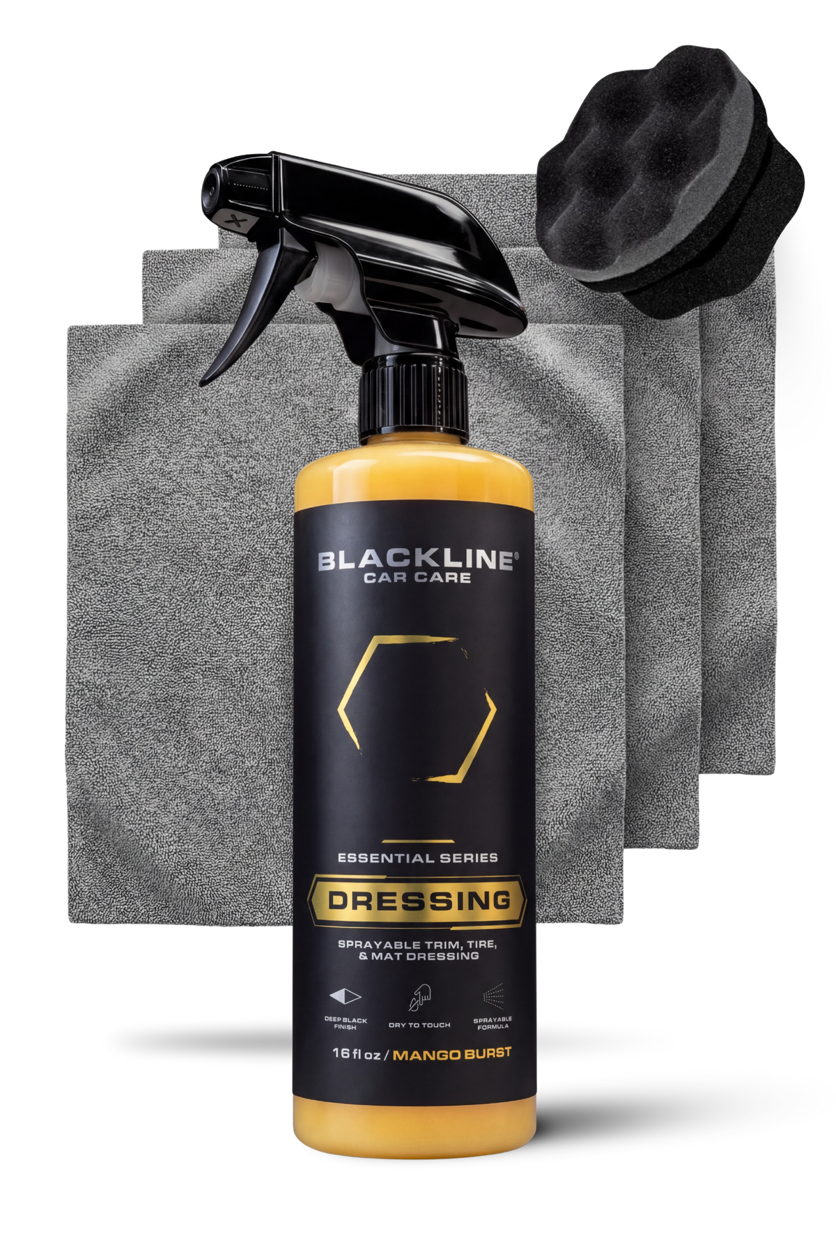 Blackline Dressing 16oz trim conditioner with microfiber applicator cloths