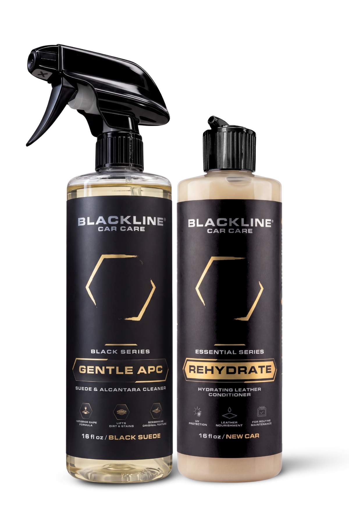 Blackline Leather Bundle with leather cleaner, conditioner and applicator accessories