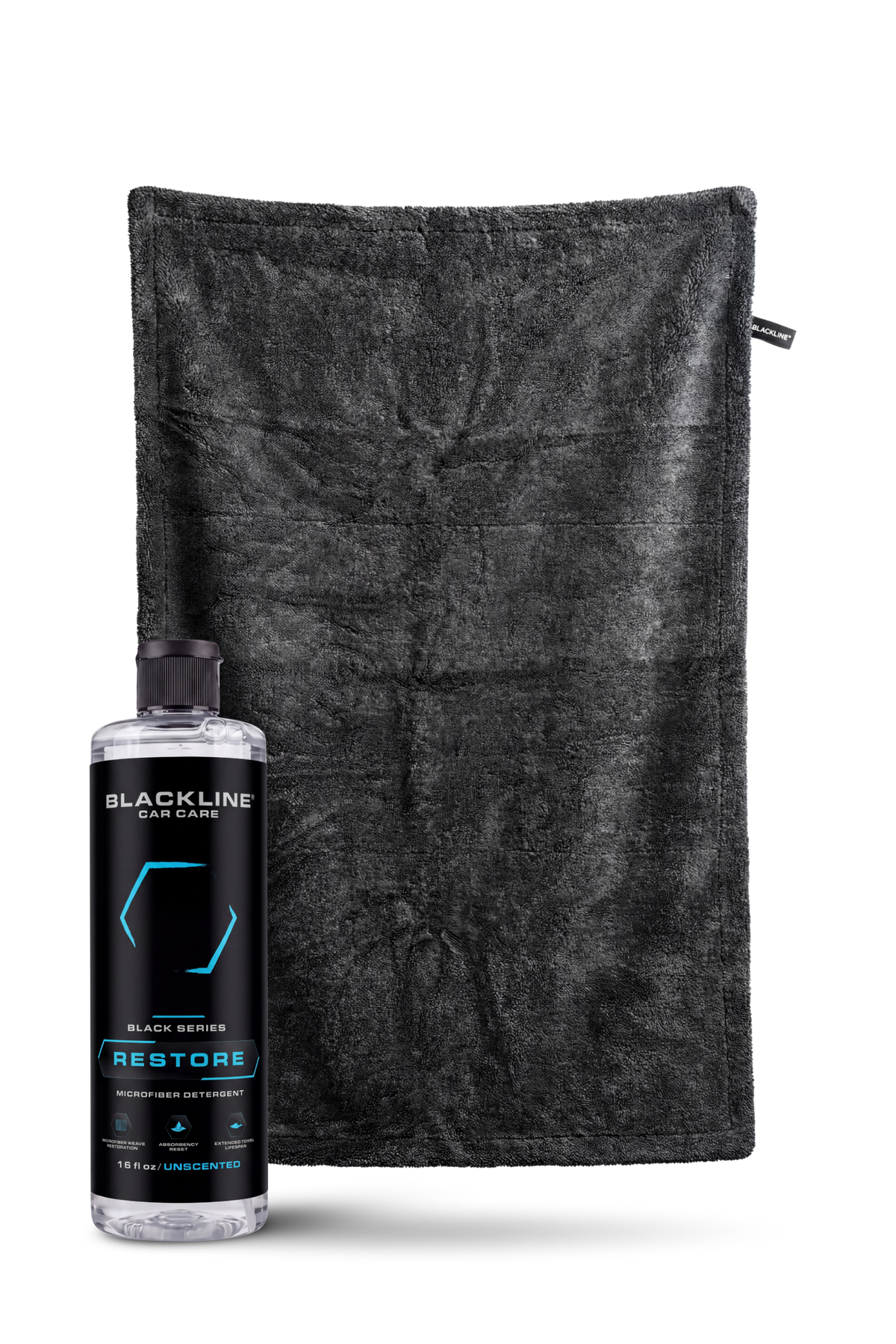 Blackline Restore Microfiber Detergent 16oz complete system with detergent and towels