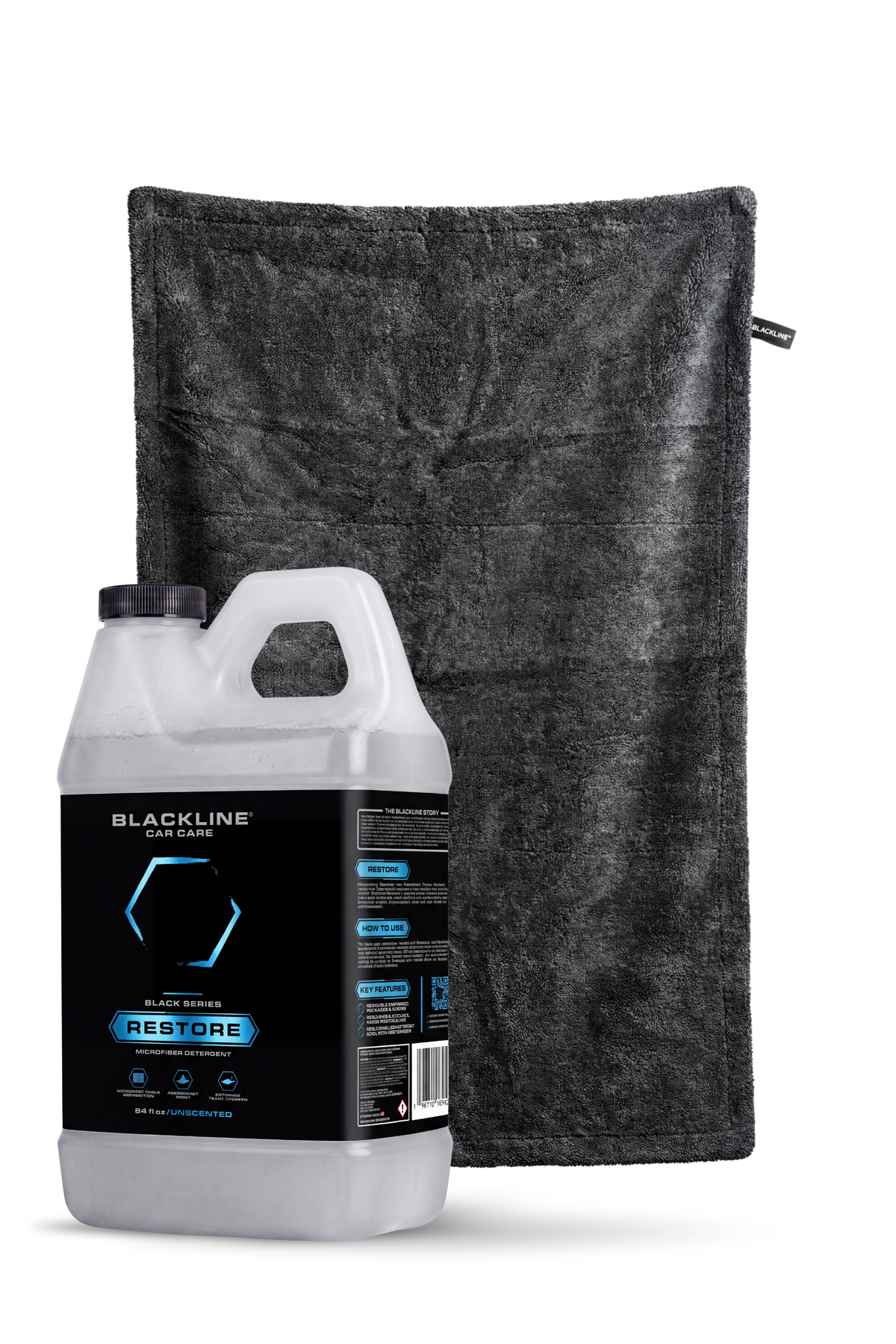 Blackline Restore Microfiber Detergent 64oz complete system with detergent and towels