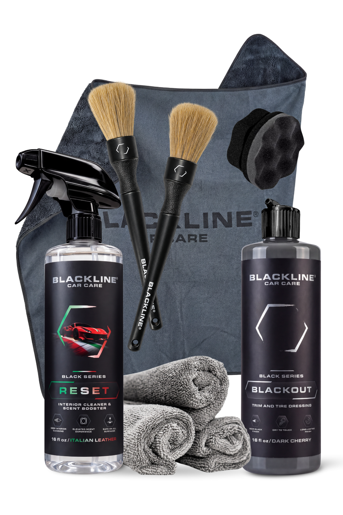 Blackline Slim Twisted-Loop Drying Towel full experience kit with all products.