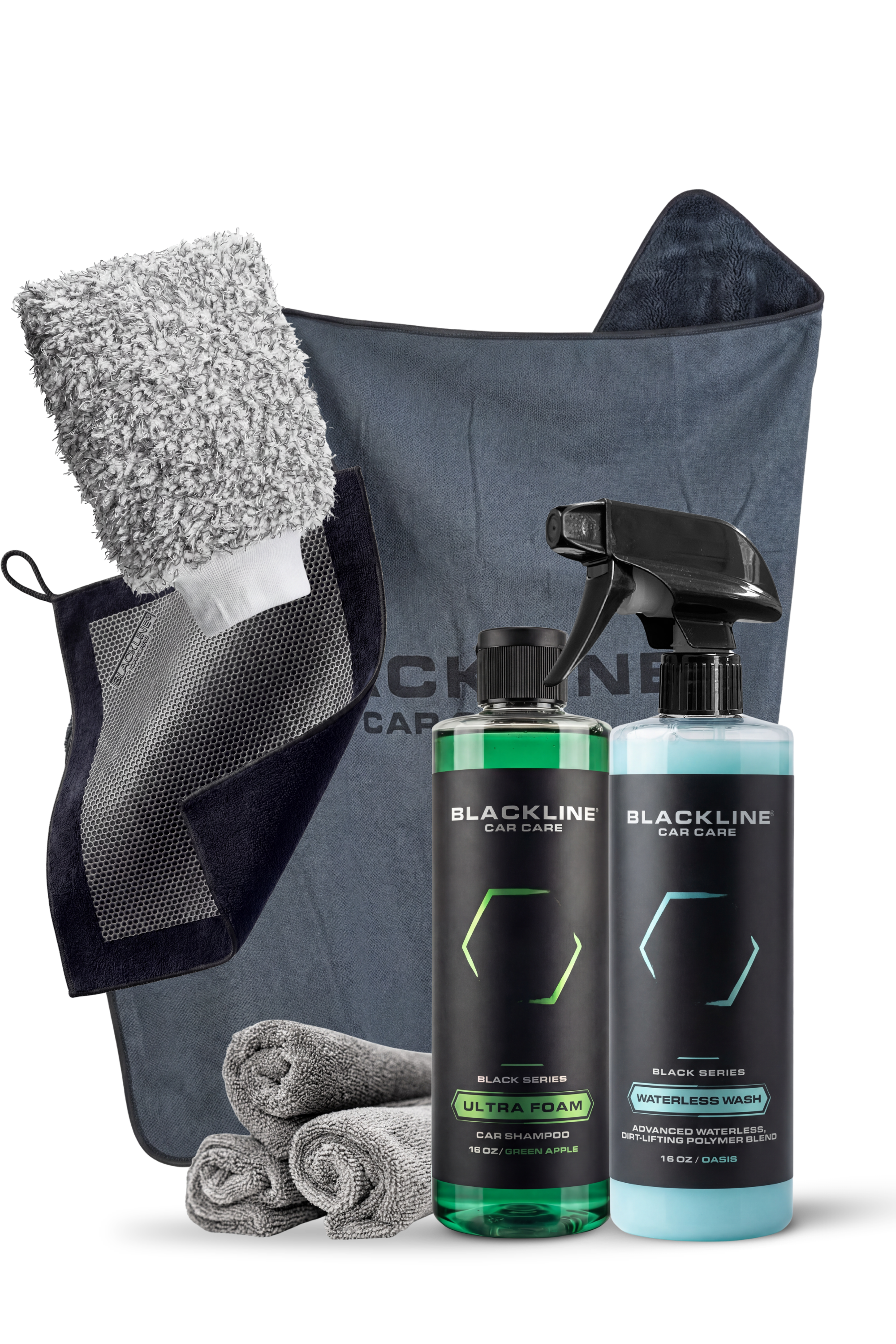 Blackline Synthetic Clay Towel laid flat as part of the Ultimate Clay Wash Kit.