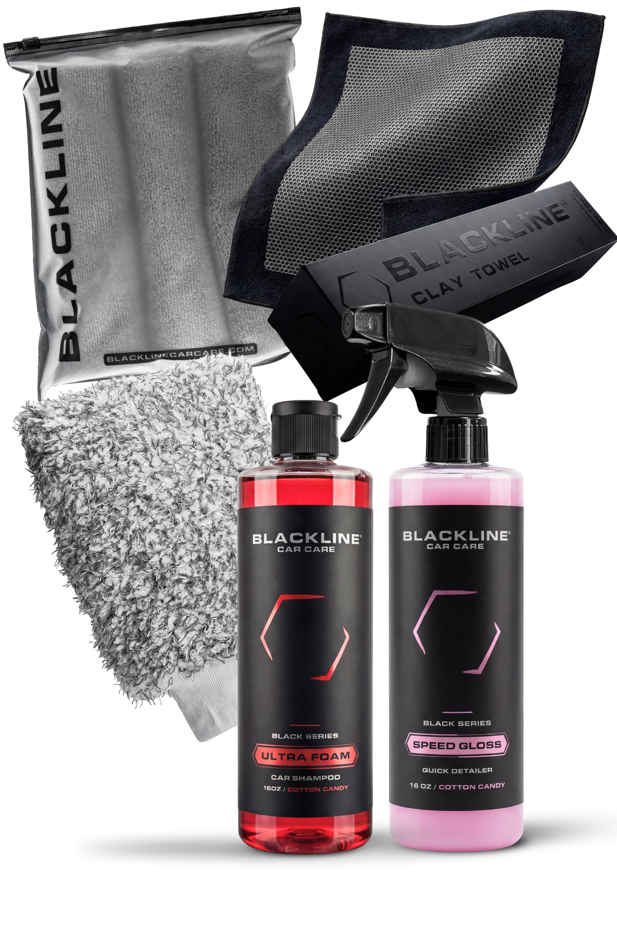 Blackline Vionyx ceramic protection care bundle displayed on a clean studio surface.