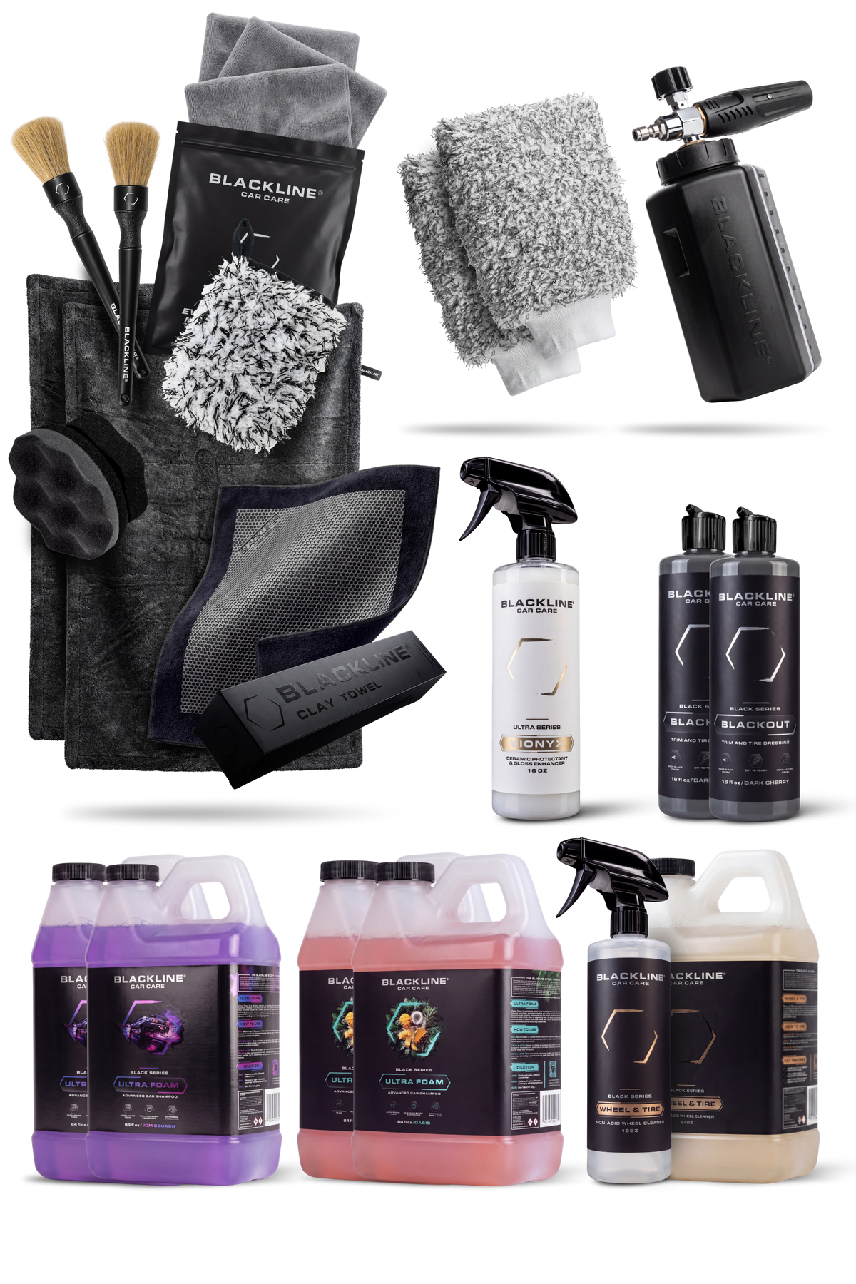 Blackline XL Exterior detailing kit with complete set of exterior care products.