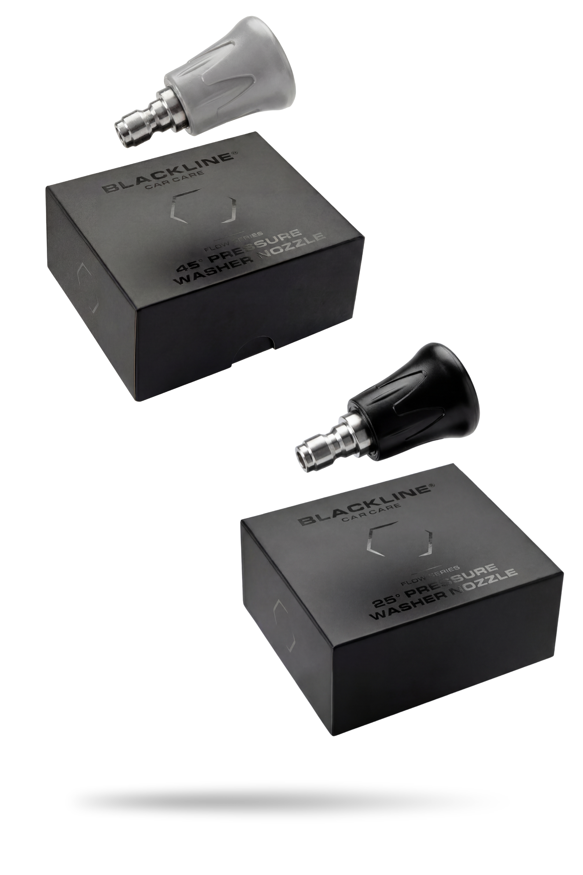 Blackline Flow Series 45-degree pressure washer nozzle, alternate angle view.