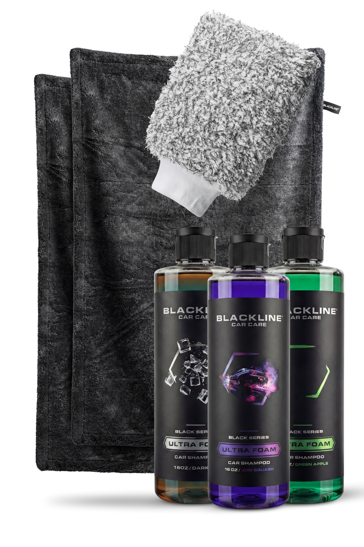 Blackline Drying Towel in Carbon black with Bold scent, microfiber car drying cloth.
