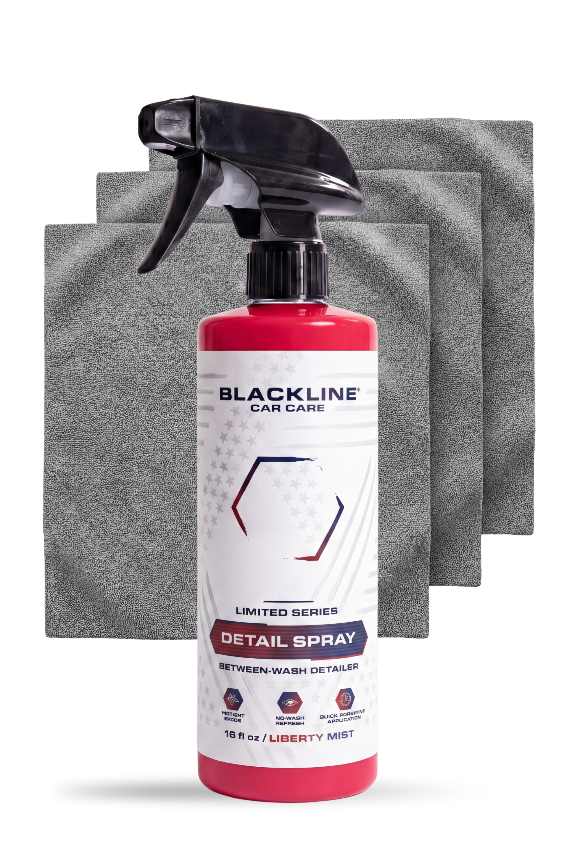 Blackline Limited Edition Liberty Mist Detail Spray Complete System with bottle and microfiber towel.