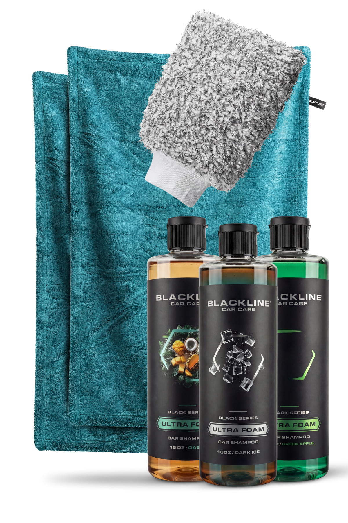 Blackline Drying Towel in Aqua with Fresh scent, microfiber car drying cloth.