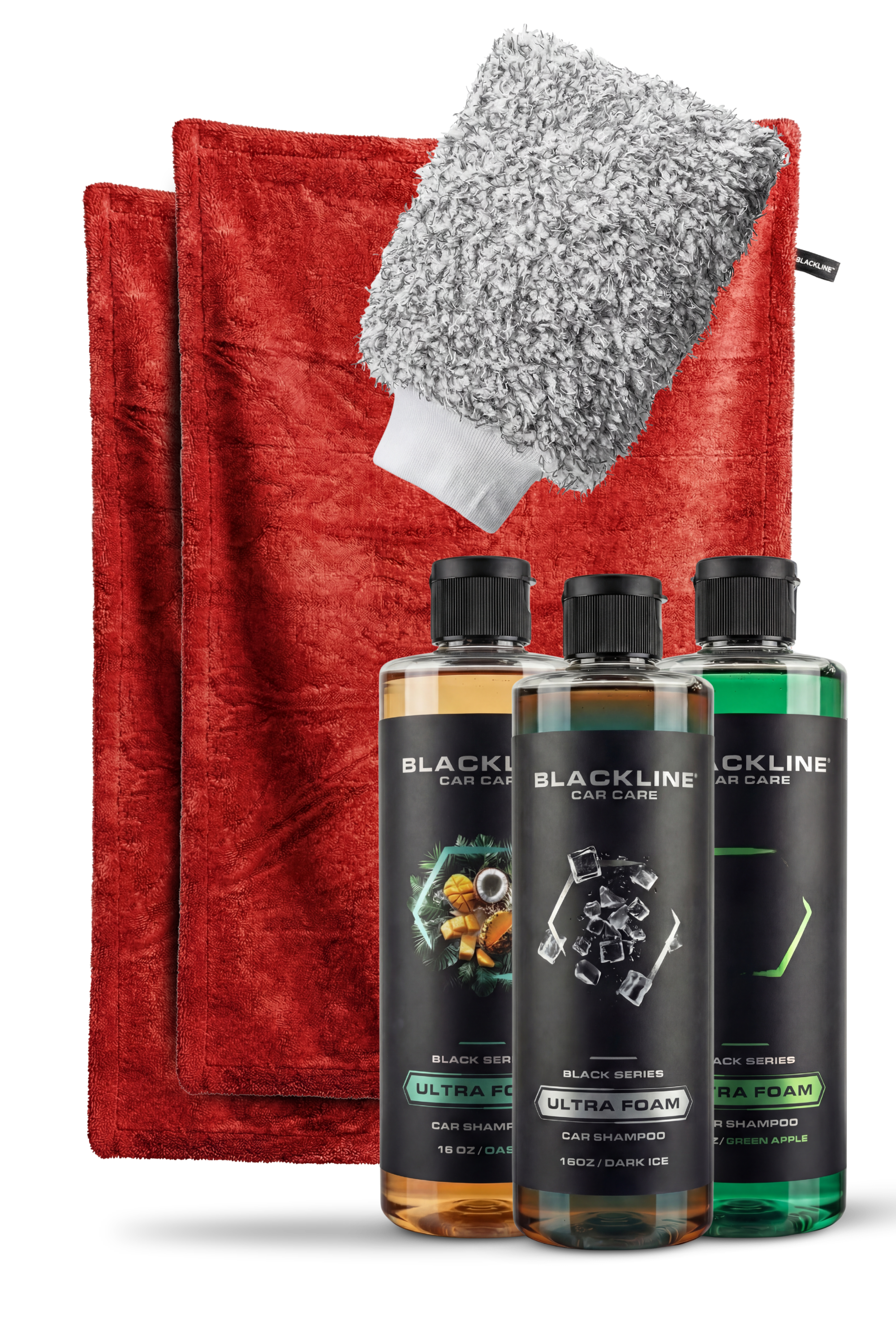 Blackline Drying Towel in Crimson red with Fresh scent, microfiber car drying cloth.