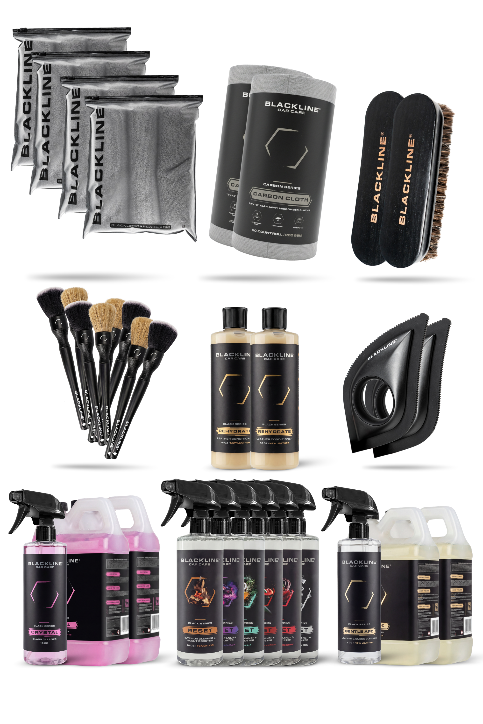 Blackline XL Interior detailing bundle showing all included products, $819 retail value.