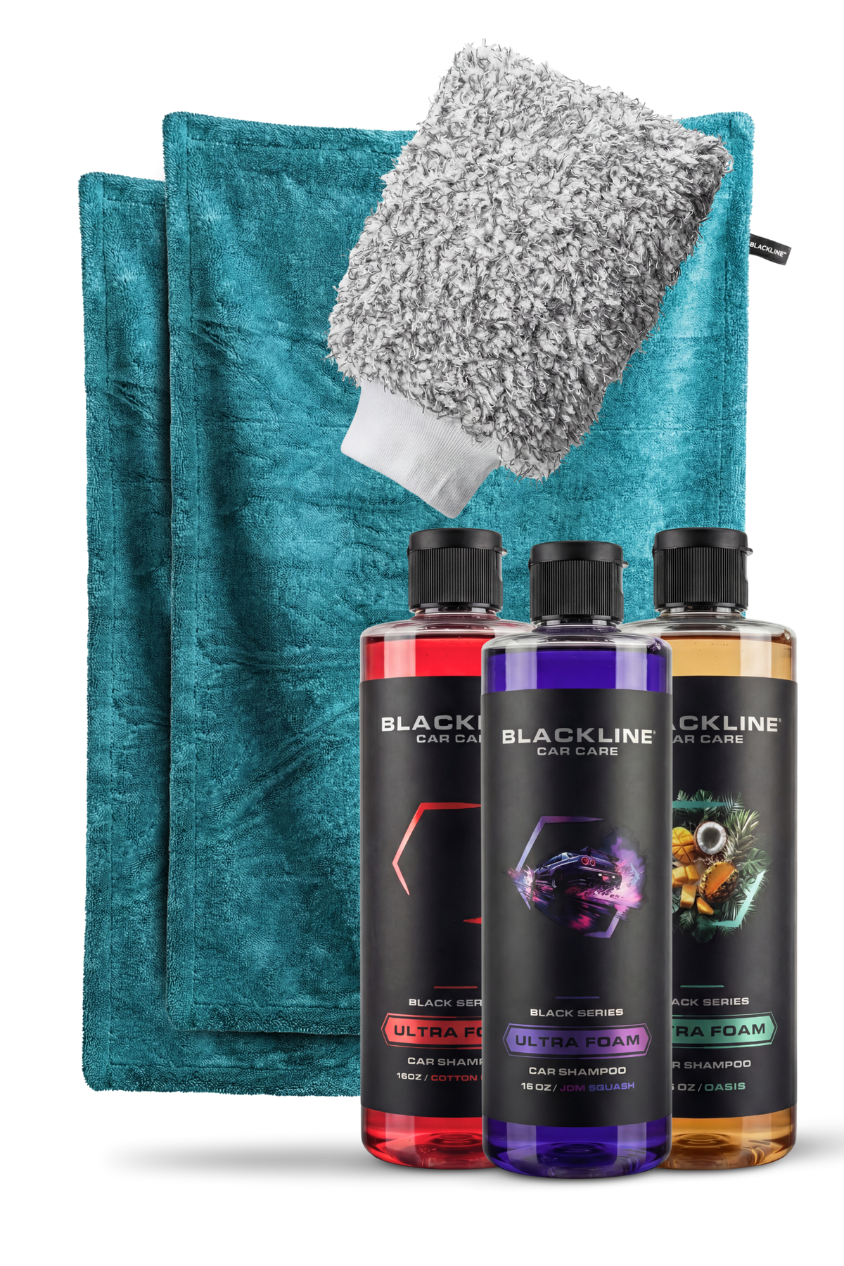 Blackline Drying Towel in Aqua with Sweet scent, microfiber car drying cloth.