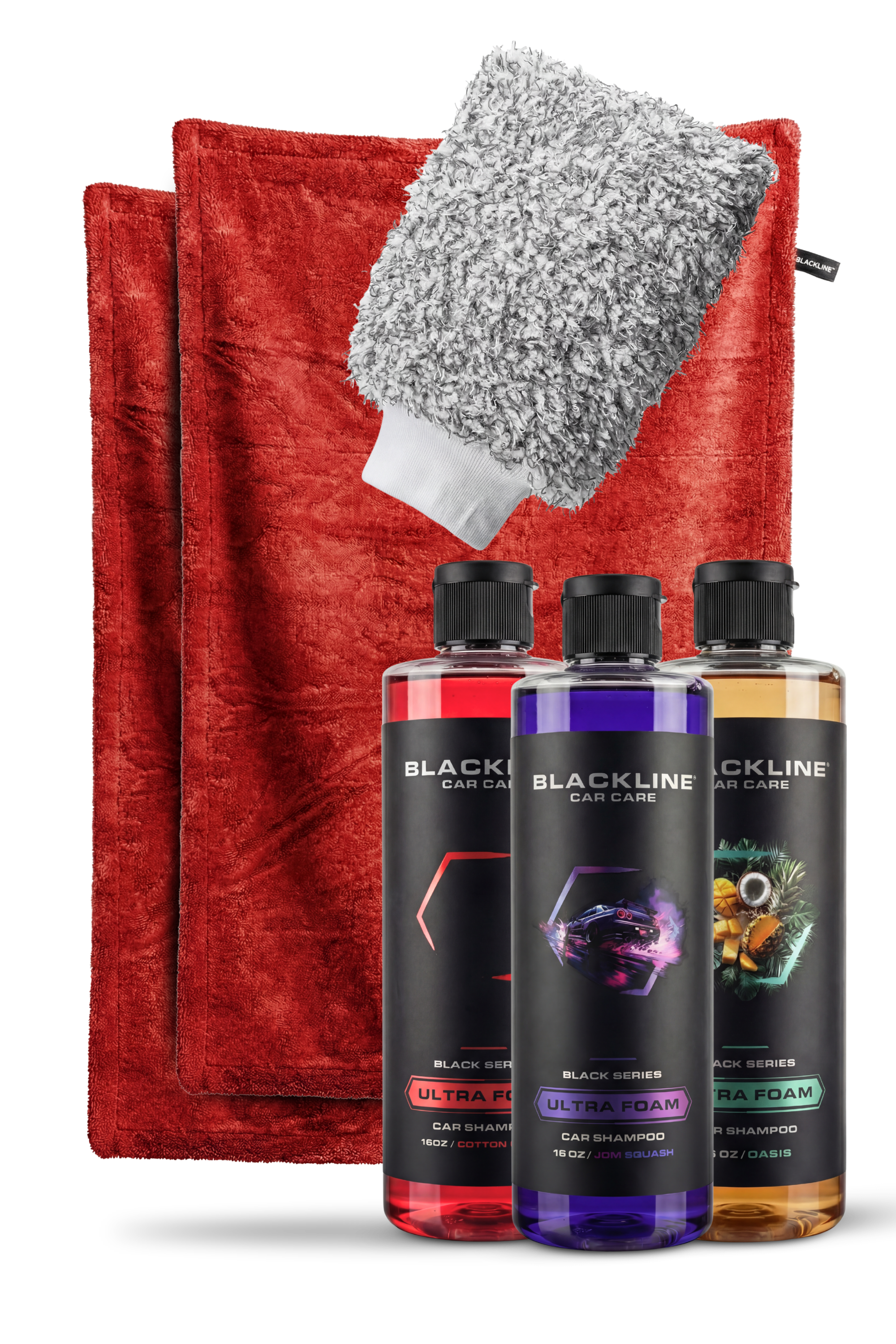 Blackline Drying Towel in Crimson red with Sweet scent, microfiber car drying cloth.